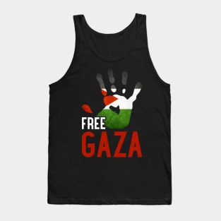 FREE GAZA - Freedom For Palestinian Flag Symbol Of Bravery Tank Top